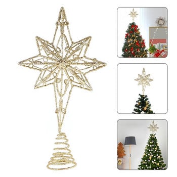 Γλυκάνισο Star Tree Topper Golden Star Christmas Holiday Tree Topper Iron Star Festival Treettop Decor for Home Party Without Light