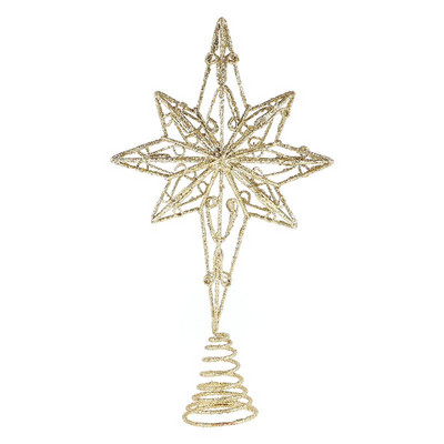 Γλυκάνισο Star Tree Topper Golden Star Christmas Holiday Tree Topper Iron Star Festival Treettop Decor for Home Party Without Light