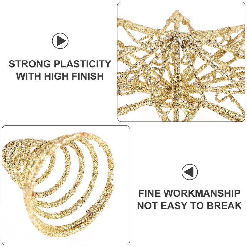 Zvjezdica od anisa Zlatna zvjezdica Božićni blagdanski vrh za drvce Iron Star Festival Dekoracija krošnji za kućnu zabavu bez svjetla