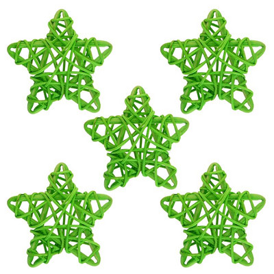 5Pcs/Set Božićno drvce Zvjezdice od ratana Viseće dekoracije Kreativni set ukrasa od ratana DIY Dodaci za uređenje doma za božićnu zabavu