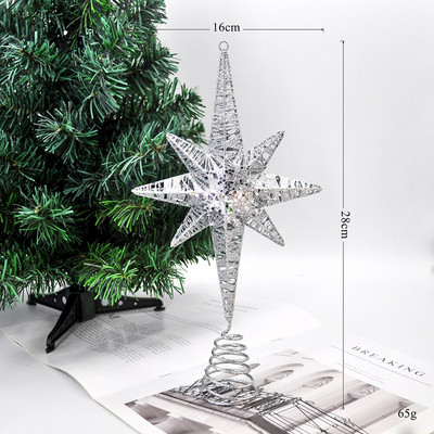 1kom zlatnih svjetlucavih vrhova božićnog drvca željezne zvijezde Božićni ukrasi za dom Božićni ukrasi za drvce Navidad Nova godina 2021.