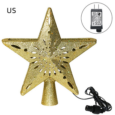 Hollow 3D Star Διακοσμήσεις Χριστουγεννιάτικου Δέντρου Topper Led Snowflake Star Φωτιστικό Νυχτερινό Προβολέα Διακόσμηση πάρτι για το σπίτι