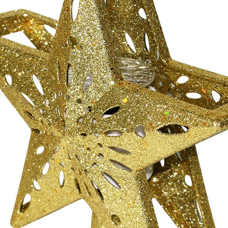 Hollow 3D Star Διακοσμήσεις Χριστουγεννιάτικου Δέντρου Topper Led Snowflake Star Φωτιστικό Νυχτερινό Προβολέα Διακόσμηση πάρτι για το σπίτι