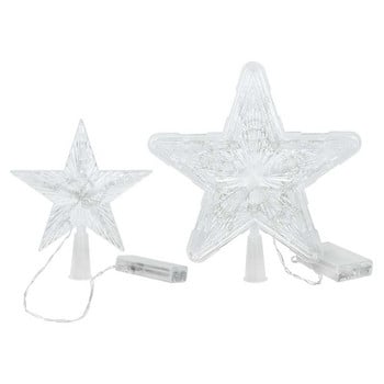 Χριστουγεννιάτικο δέντρο Topper Star Lights Λάμπα για Noel Πρωτοχρονιάτικο Γιορτινό Στολίδι Φωτιστικό LED Πεντάκτινο αστέρι που αναβοσβήνει Λειτουργία 2 μεγέθη