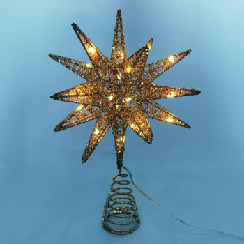 Коледна елха LED звезда Tree Topper Захранван от батерии Treetop Decoration Висяща коледна украса Коледна украса Topper Star