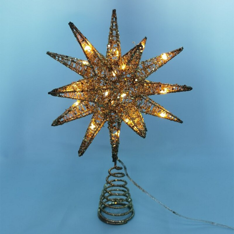 Božićno drvce LED Zvjezdica Vrh drvca Na baterije Ukras za krošnje Viseći božićni ukrasi Božićni ukras Zvijezda vrha