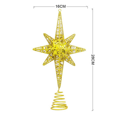 28 cm Kalėdų eglutės viršus Geležinės blizgančios žvaigždės Kalėdų eglutės papuošimai Namų dekoras Kalėdiniai kabantys papuošalai Navidad Naujieji 2023 m.