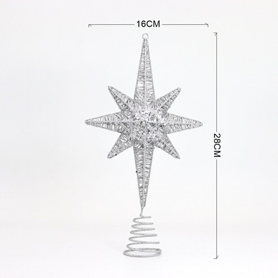 28 cm Kalėdų eglutės viršus Geležinės blizgančios žvaigždės Kalėdų eglutės papuošimai Namų dekoras Kalėdiniai kabantys papuošalai Navidad Naujieji 2023 m.