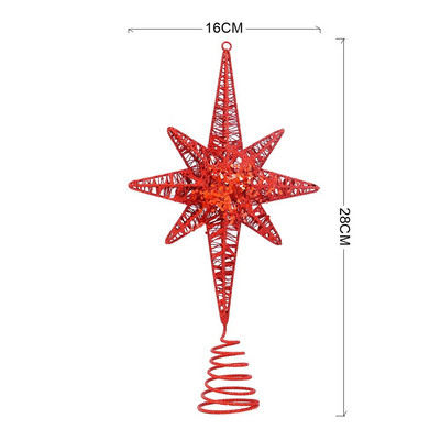 28 cm Kalėdų eglutės viršus Geležinės blizgančios žvaigždės Kalėdų eglutės papuošimai Namų dekoras Kalėdiniai kabantys papuošalai Navidad Naujieji 2023 m.