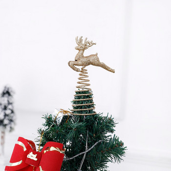 Златен блясък Коледна елха Горна звезда Декорация Пентаграма Декори за дома Коледно дърво Орнаменти Navidad Нова година 2023 Natal Noel