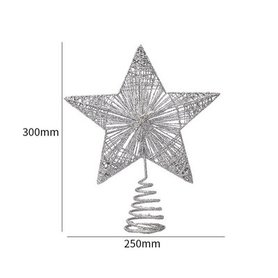 Brad de Crăciun cu sclipici auriu Decor stele de sus Decoruri pentagrame pentru casă Ornamente pentru brad de Crăciun Anul Nou 2023 Natal Noel