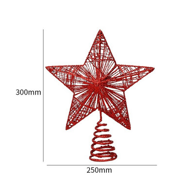 Brad de Crăciun cu sclipici auriu Decor stele de sus Decoruri pentagrame pentru casă Ornamente pentru brad de Crăciun Anul Nou 2023 Natal Noel