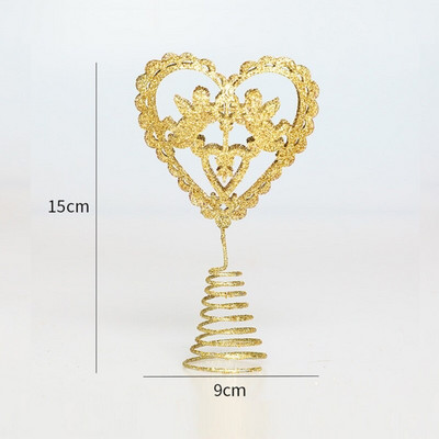 Brad de Crăciun cu sclipici auriu Decor stele de sus Decoruri pentagrame pentru casă Ornamente pentru brad de Crăciun Anul Nou 2023 Natal Noel