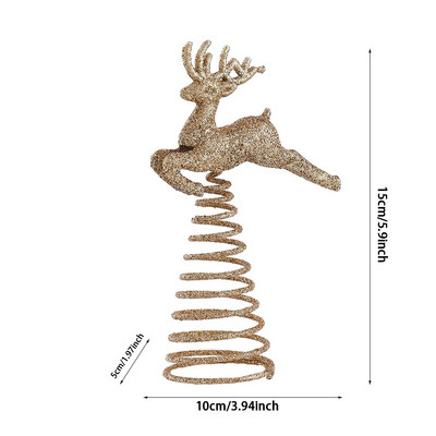 Brad de Crăciun cu sclipici auriu Decor stele de sus Decoruri pentagrame pentru casă Ornamente pentru brad de Crăciun Anul Nou 2023 Natal Noel