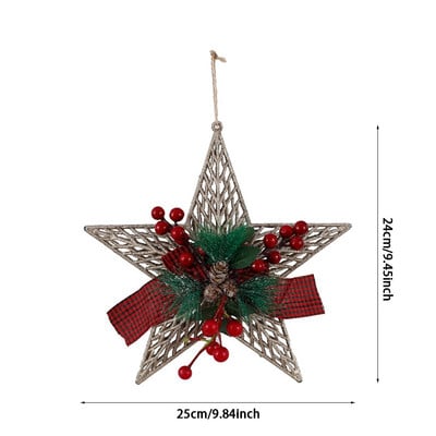 Brad de Crăciun cu sclipici auriu Decor stele de sus Decoruri pentagrame pentru casă Ornamente pentru brad de Crăciun Anul Nou 2023 Natal Noel