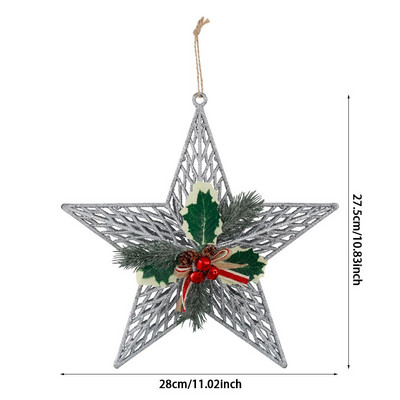 Brad de Crăciun cu sclipici auriu Decor stele de sus Decoruri pentagrame pentru casă Ornamente pentru brad de Crăciun Anul Nou 2023 Natal Noel