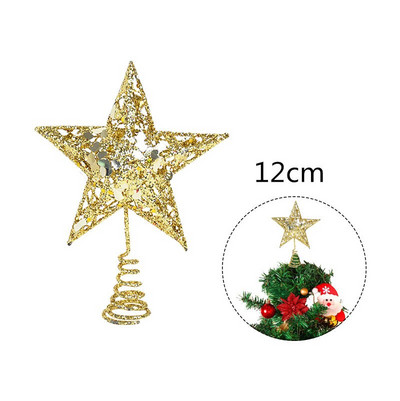 12 cm / 15 cm / 20 cm Kalėdų eglutė Geležinės žvaigždės viršus Išskirtinis geležinis meno ornamentas Naujųjų metų Kalėdų eglutė penkių taškų žvaigždės dekoro dovanos vaikams