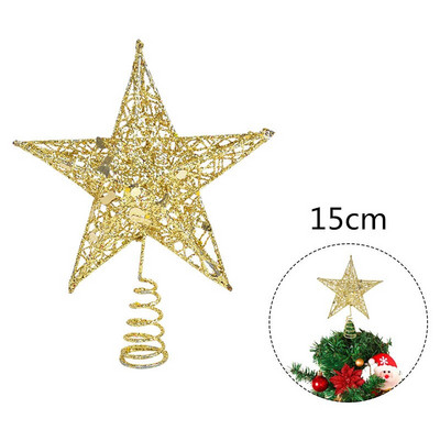 12 cm / 15 cm / 20 cm Kalėdų eglutė Geležinės žvaigždės viršus Išskirtinis geležinis meno ornamentas Naujųjų metų Kalėdų eglutė penkių taškų žvaigždės dekoro dovanos vaikams