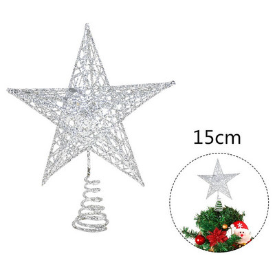 12 cm / 15 cm / 20 cm Kalėdų eglutė Geležinės žvaigždės viršus Išskirtinis geležinis meno ornamentas Naujųjų metų Kalėdų eglutė penkių taškų žvaigždės dekoro dovanos vaikams