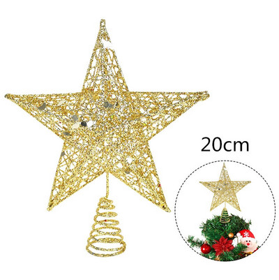 12 cm / 15 cm / 20 cm Kalėdų eglutė Geležinės žvaigždės viršus Išskirtinis geležinis meno ornamentas Naujųjų metų Kalėdų eglutė penkių taškų žvaigždės dekoro dovanos vaikams
