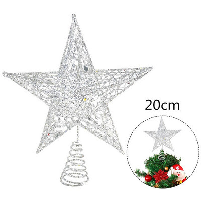 12 cm / 15 cm / 20 cm Kalėdų eglutė Geležinės žvaigždės viršus Išskirtinis geležinis meno ornamentas Naujųjų metų Kalėdų eglutė penkių taškų žvaigždės dekoro dovanos vaikams