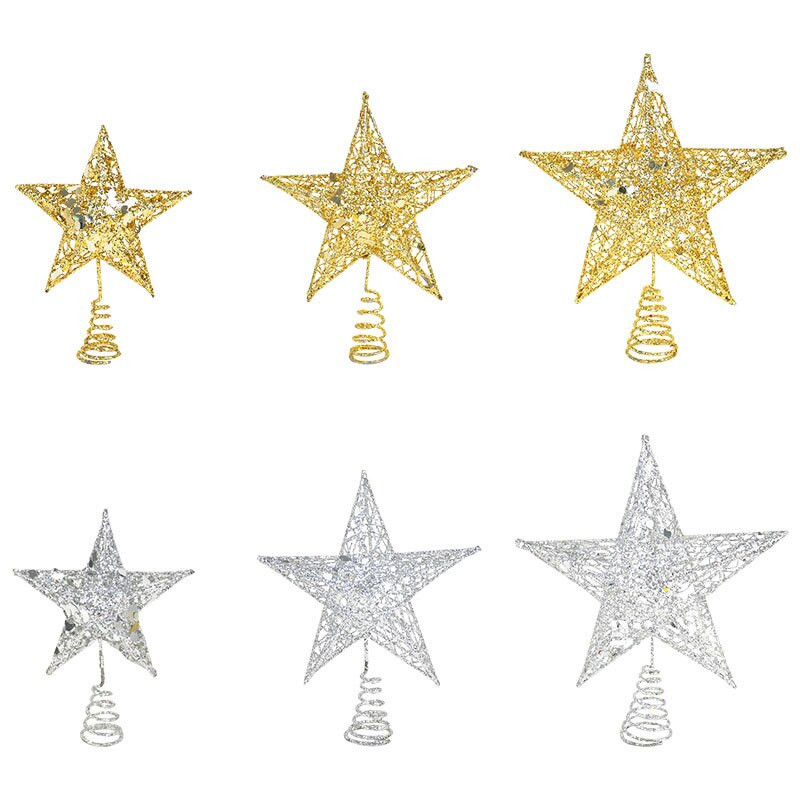 12 cm / 15 cm / 20 cm Kalėdų eglutė Geležinės žvaigždės viršus Išskirtinis geležinis meno ornamentas Naujųjų metų Kalėdų eglutė penkių taškų žvaigždės dekoro dovanos vaikams
