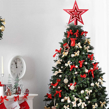 Коледна елха със златен блясък Желязна звезда Коледна украса за дома Орнаменти за коледно дърво Нова година 2022