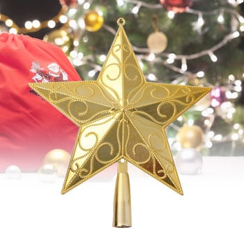 1 τμχ 20 εκ. Star Tree Topper Ελαφρύ χρυσό 5 Point Star Tree Topper για διακόσμηση σπιτιού για χριστουγεννιάτικο δέντρο