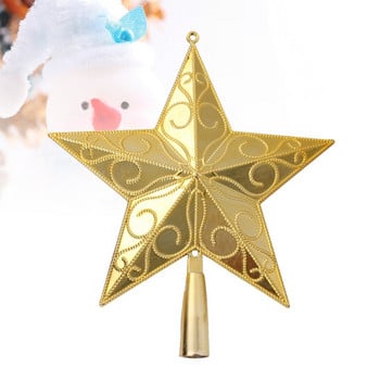 1 τμχ 20 εκ. Star Tree Topper Ελαφρύ χρυσό 5 Point Star Tree Topper για διακόσμηση σπιτιού για χριστουγεννιάτικο δέντρο