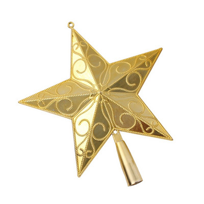 1 τμχ 20 εκ. Star Tree Topper Ελαφρύ χρυσό 5 Point Star Tree Topper για διακόσμηση σπιτιού για χριστουγεννιάτικο δέντρο