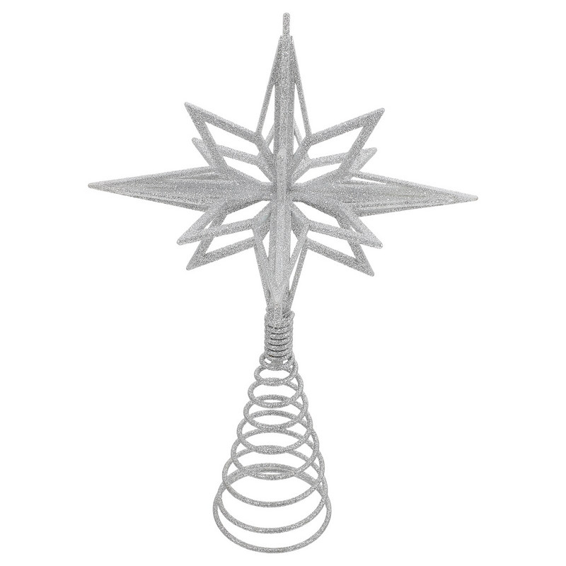 Božićna zvijezda na vrhu drvca Zlatni ukras Šuplji ukras na krošnji drvca Zlatni festivalski ukrasi Vrpca