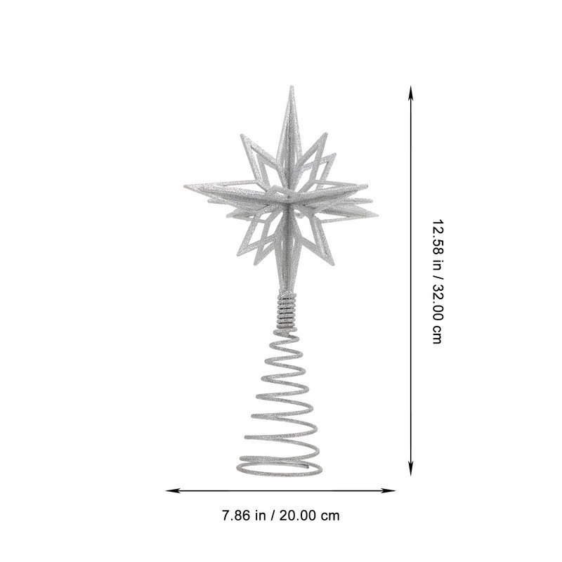 Božićna zvijezda na vrhu drvca Zlatni ukras Šuplji ukras na krošnji drvca Zlatni festivalski ukrasi Vrpca