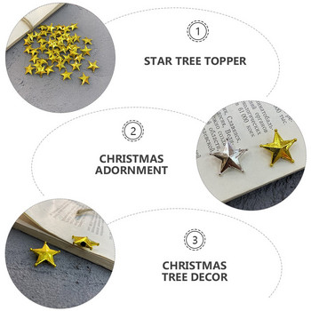 Коледна елха, празнични декорации на върховете на дървото, мини звездна декорация, светодиодни топери, коледни орнаменти, орнаменти