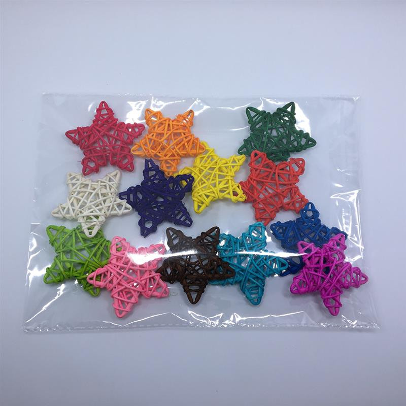 5kom/komplet Božićno drvce Zvjezdice od ratana Viseće dekoracije Kreativni set ukrasa od ratana za božićnu zabavu DIY dodaci za uređenje doma