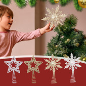 Kuum müük Jõulupuu Top Star Plastic Kuldne Sibul Roosa Fancy Tree Top Jõulupuu Tähe jõulukaunistused Kodu Noel