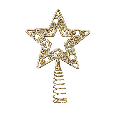 Kuum müük Jõulupuu Top Star Plastic Kuldne Sibul Roosa Fancy Tree Top Jõulupuu Tähe jõulukaunistused Kodu Noel