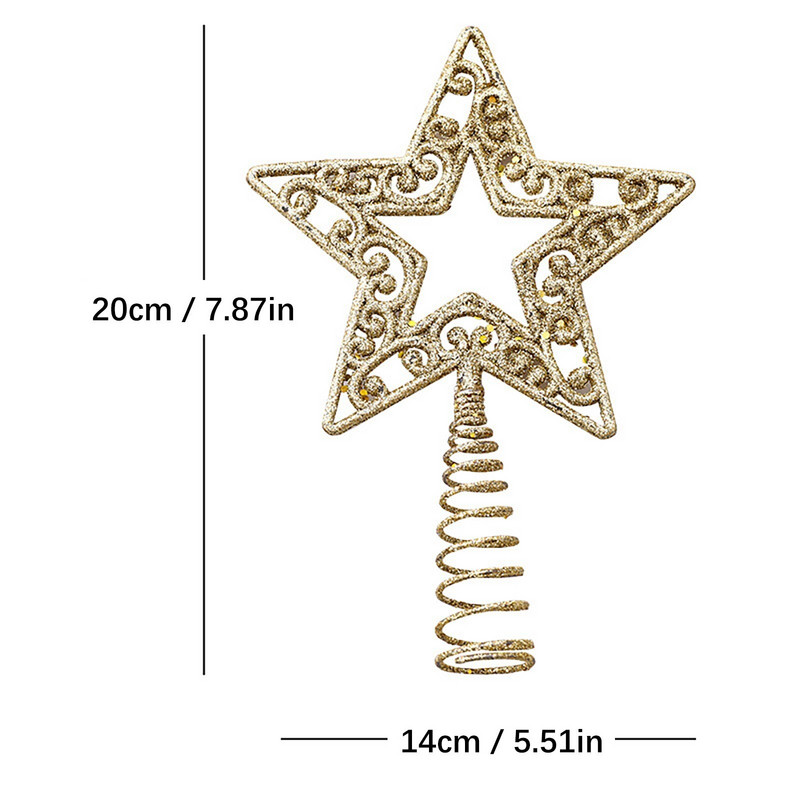 Karštas išpardavimas Kalėdų eglutės viršutinė žvaigždė plastikinė auksinė svogūna rožinė puošni eglutė Kalėdų eglutės žvaigždės Kalėdų papuošimai namams Noel