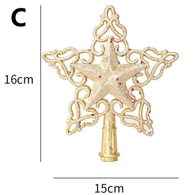 Umjetnička petokraka zvijezda, svjetlucavi vrh božićnog drvca, šuplji ukrasi, kućni božićni ukrasi za vjenčanje, novogodišnji ukrasi, privjesci