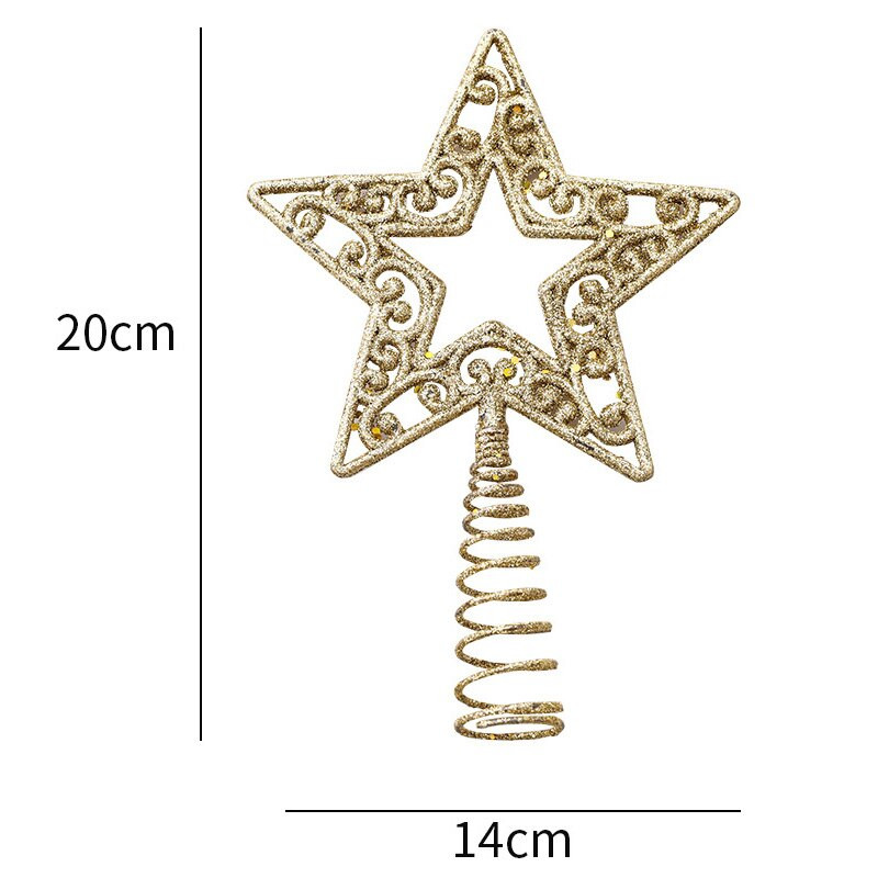 Umjetnička petokraka zvijezda, svjetlucavi vrh božićnog drvca, šuplji ukrasi, kućni božićni ukrasi za vjenčanje, novogodišnji ukrasi, privjesci