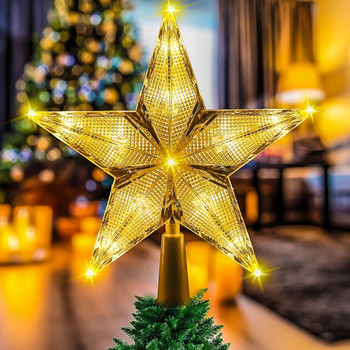 Πεντάγραμμο χριστουγεννιάτικο δέντρο επάνω φωτάκια Αστέρια με μπαταρία RGB LED νυχτερινό φως Χριστουγεννιάτικο δέντρο στολίδι Διακόσμηση για πάρτι σπιτιού