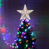 Iluminare LED Topper pentru brad de Crăciun Star Light Up Glitter Star Ornamente pentru brad de Crăciun Sărbători Petrecere de Crăciun Home Decoratiuni pentru dormitor