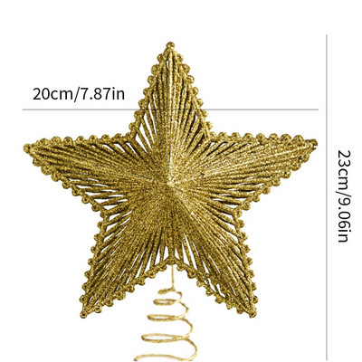 Iluminare LED Topper pentru brad de Crăciun Star Light Up Glitter Star Ornamente pentru brad de Crăciun Sărbători Petrecere de Crăciun Home Decoratiuni pentru dormitor