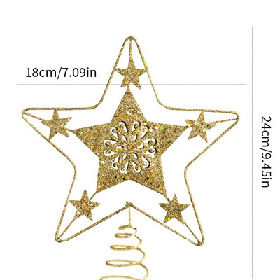 Iluminare LED Topper pentru brad de Crăciun Star Light Up Glitter Star Ornamente pentru brad de Crăciun Sărbători Petrecere de Crăciun Home Decoratiuni pentru dormitor