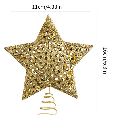 Iluminare LED Topper pentru brad de Crăciun Star Light Up Glitter Star Ornamente pentru brad de Crăciun Sărbători Petrecere de Crăciun Home Decoratiuni pentru dormitor