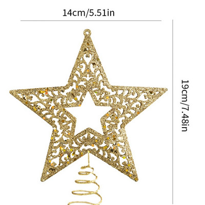 Iluminare LED Topper pentru brad de Crăciun Star Light Up Glitter Star Ornamente pentru brad de Crăciun Sărbători Petrecere de Crăciun Home Decoratiuni pentru dormitor