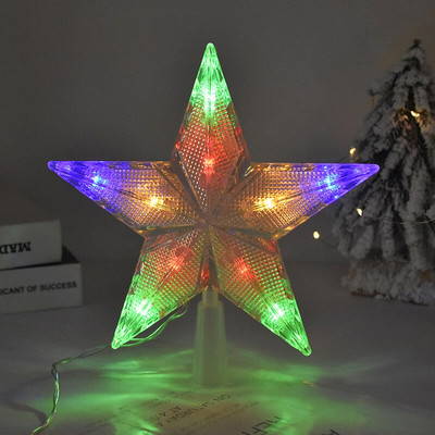 Zvjezdica na vrhu božićnog drvca Svjetleća LED svjetiljka s pentagramom za ukrase božićnog drvca Navidad Novogodišnji dar Ornament za kućni festival