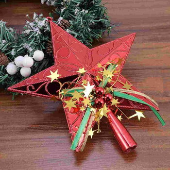 Pentagram Tree Topper Искрящо дърво Topper Празнични елхи Toppers Коледна звезда Topper Блестяща коледна елха Topper