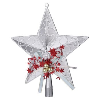 Pentagram Tree Topper Искрящо дърво Topper Празнични елхи Toppers Коледна звезда Topper Блестяща коледна елха Topper