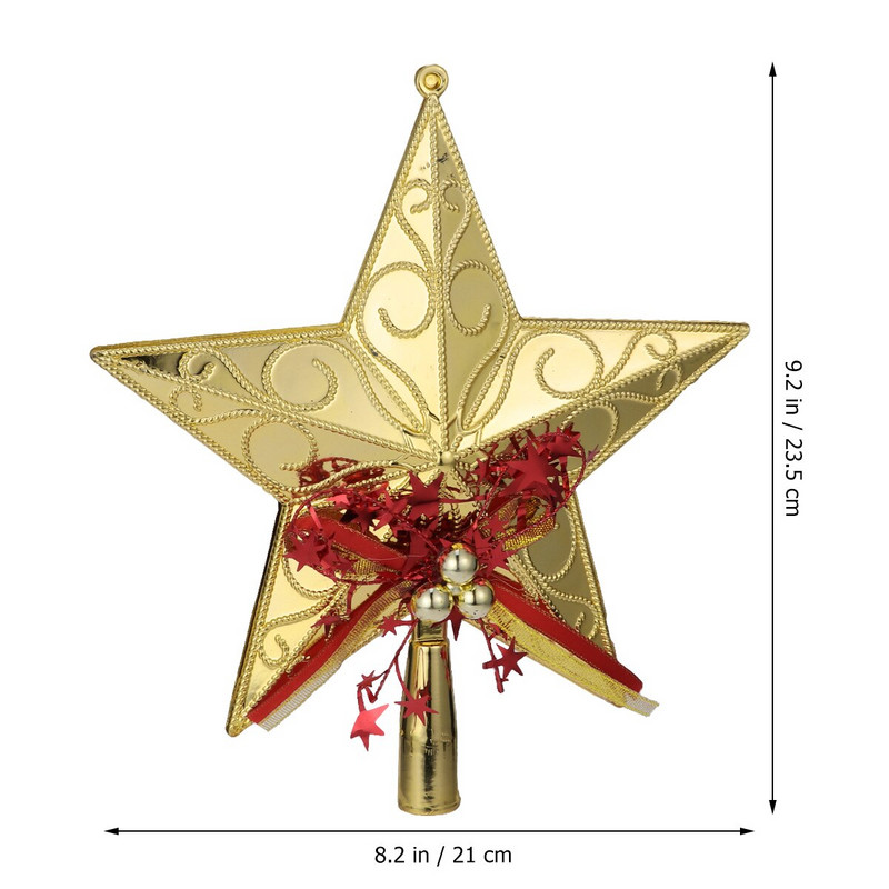 Pentagram Tree Topper Pjenušava Tree Topper Blagdanska jelka Toppers Božićna zvijezda Topper Svjetlucava božićna zvijezda