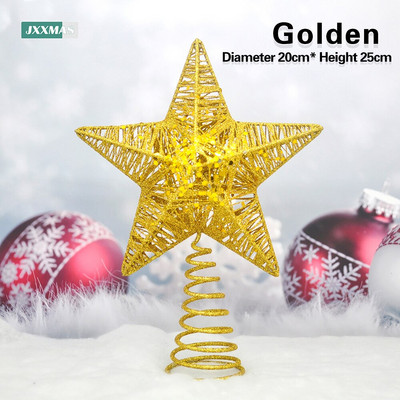 Išpardavimas Mirksintis Kalėdų eglutės viršus Geležinės žvaigždės Kalėdų puošmena Namai Kalėdų eglutės papuošalai Navidad Naujieji Metai Natal Noel